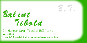 balint tibold business card